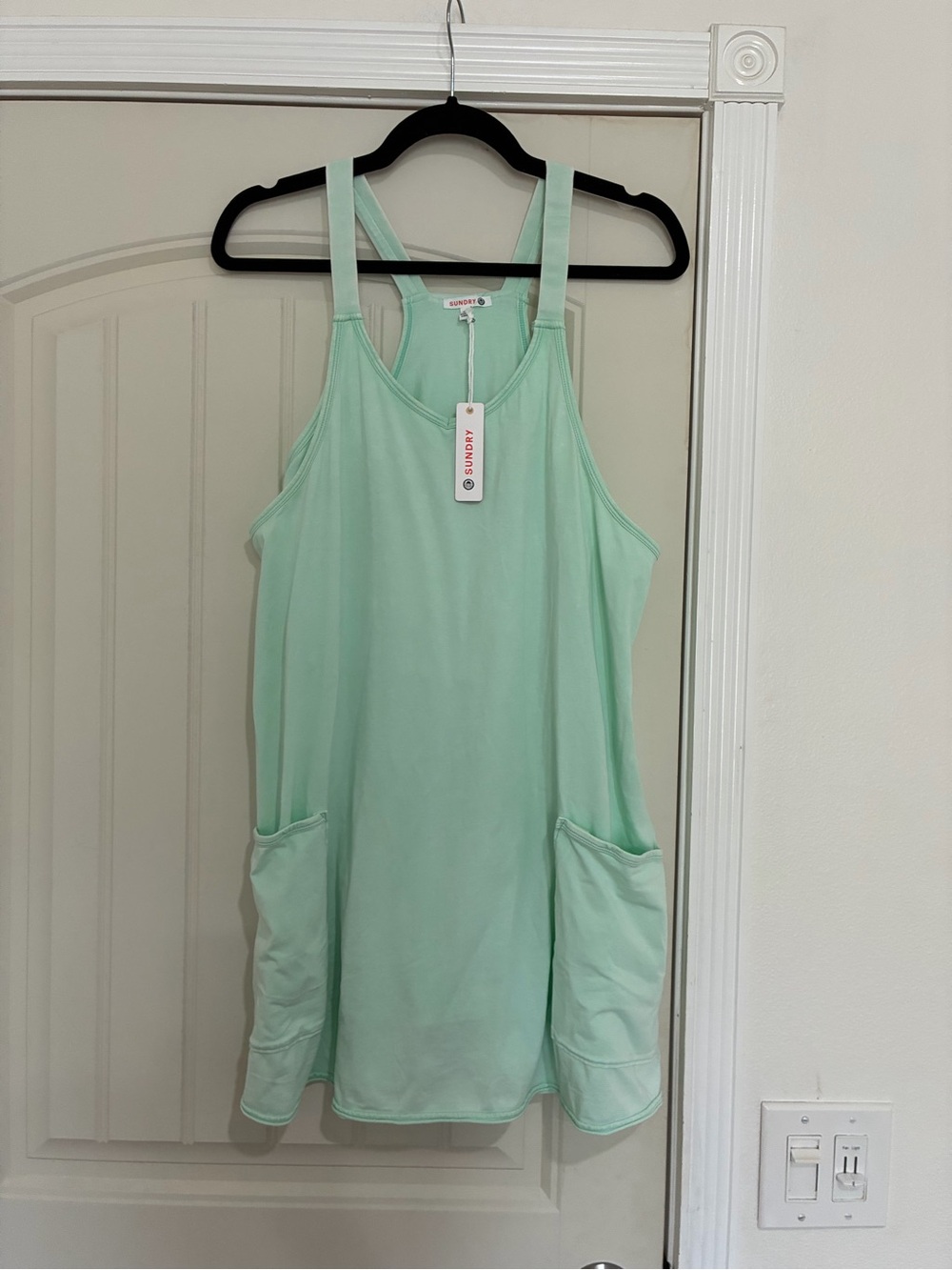 Sundry Light Mint Racerback Pocket Romper NWT size medium
